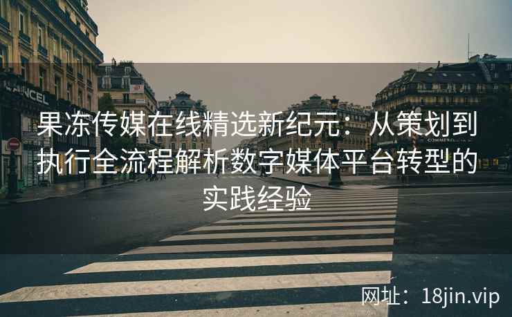 果冻传媒在线精选新纪元：从策划到执行全流程解析数字媒体平台转型的实践经验