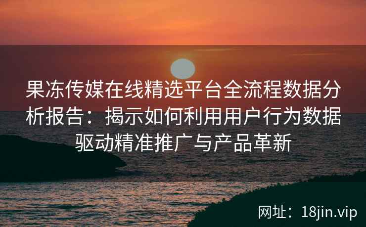果冻传媒在线精选平台全流程数据分析报告：揭示如何利用用户行为数据驱动精准推广与产品革新