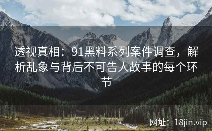 透视真相：91黑料系列案件调查，解析乱象与背后不可告人故事的每个环节