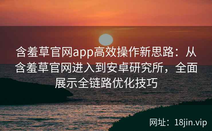 含羞草官网app高效操作新思路：从含羞草官网进入到安卓研究所，全面展示全链路优化技巧